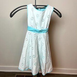 Polly & Friends White blue eyelet dress Size 6